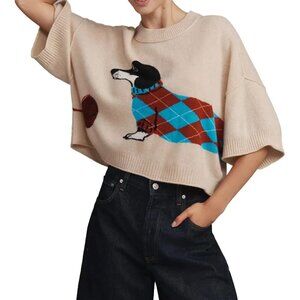 Anthropologie The Goldie Crew-Neck Cashmere Sweater M $178 NWT